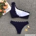 QBQCBB Women Swimwear Beachwear Push up 2 Pieces One Shoulder Bikini Swimsuit Bathing Suit Blue B07MR33VFV